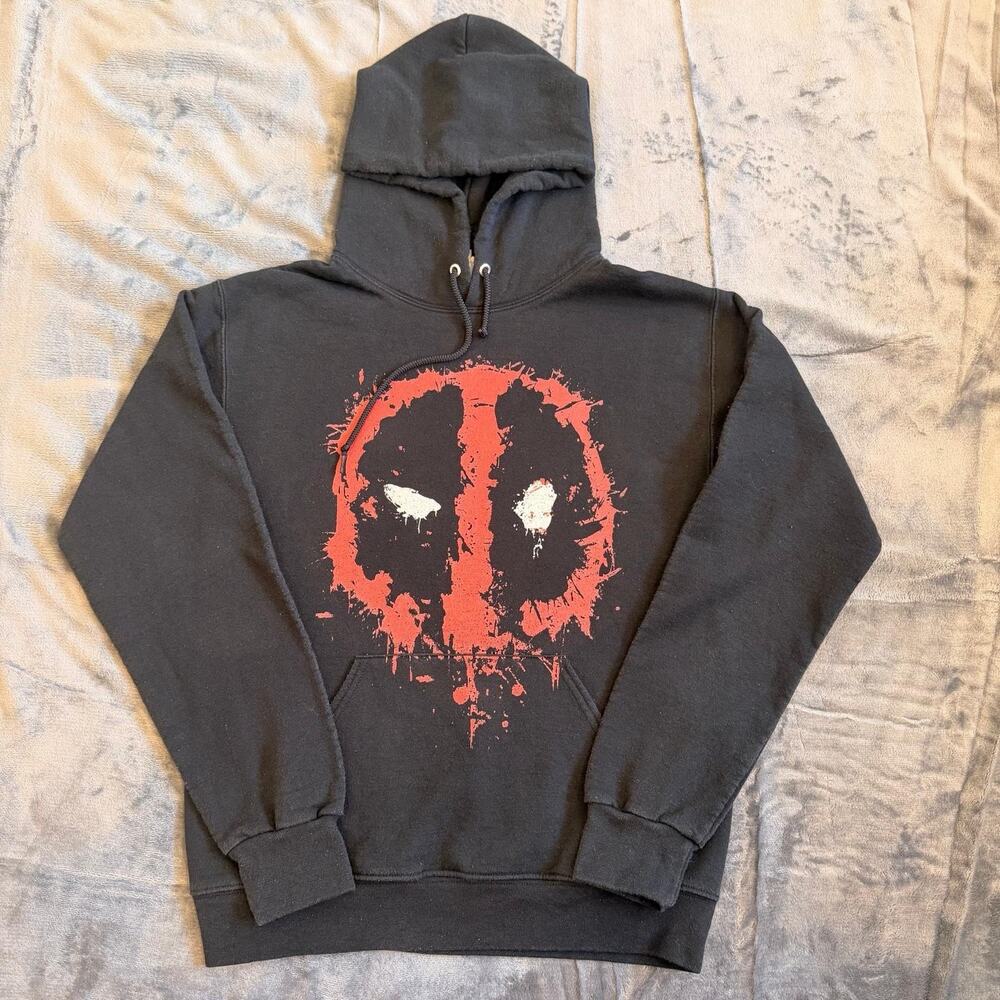 Marvel Deadpool Black Fleece Hoodie Youth Sz S